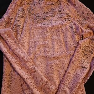 Women's Lace Pink Long Sleeve Sears